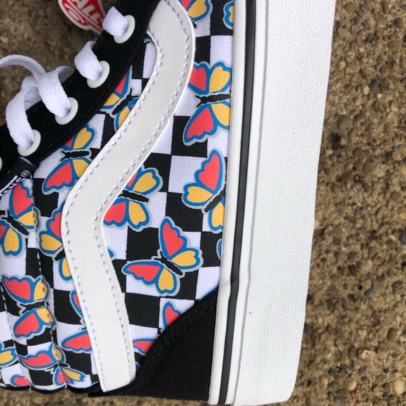 NWT NWB Vans flower checkered women’s size 8 high top woman - Picture 7 of 10